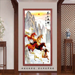 中式马到成功玄关画