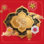 2021新年牛年礼盒包装海报