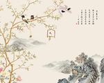 素雅工笔花鸟