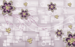 水晶花藤泡泡砖墙背景立体壁画