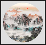 山水画水墨山水画 意境山水画