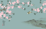 新中式花鸟背景