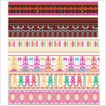 南方少数民族黎族织锦花纹矢量图