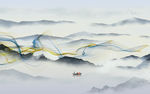 简约现代新山水画 TIF分层