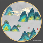 新中式山水画 水墨山水