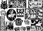 莲花图案  几何图形 组合图形
