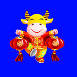 卡通牛牛年门画牛年门贴