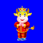 卡通牛牛年门画牛年门贴
