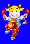 卡通牛牛年门画牛年门贴