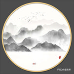 圆形山水画