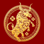 剪纸牛牛年图案金属浮雕效果