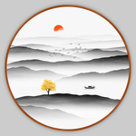 水墨山