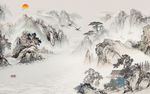 最新简约山水画 tif分层