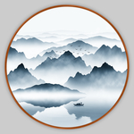圆形山水画