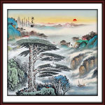 迎客松国画迎客松