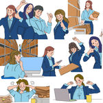 办公场合手绘人物