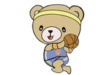 小熊打篮球卡通矢量