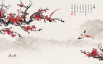 新中式梅花背景墙