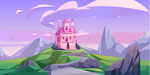 粉红色城堡插画
