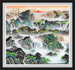 山水画水墨山水画 意境山水画