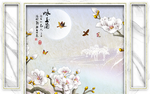 新中式背景墙