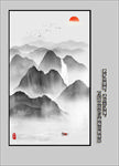 禅意水墨山水玄关装饰画