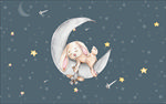 小狗可爱星星夜空背景墙