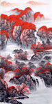 旭日东升 山水画