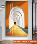 后现代建筑玄关装饰画