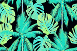 手绘花 芭蕉叶 树叶 热带植物