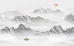 意境水墨山水画