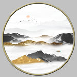 圆形山水画