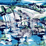 水彩椰子树沙滩海洋