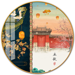 中国红宫墙国潮民俗装饰画