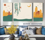 卡通三联装饰画