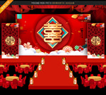 红色婚礼背景