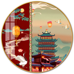 中国红宫墙国潮民俗宝塔