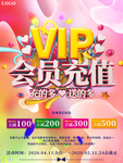 创意vip会员充值会员促销海报