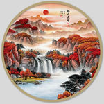 圆形山水图片