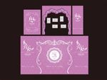 粉紫色婚礼背景  欧式拱门