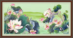 荷花国画