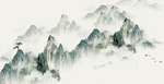 新中式水墨山水背景墙