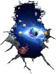 破裂宇宙星空创意墙绘
