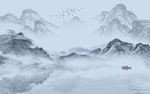 现代 新高端山水画 文件分层画