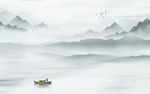 中国风简约意境山水 TIF分层