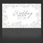 简约手绘线描玫瑰花婚礼背景