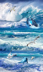 海浪3D立体地板地画
