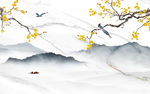 银杏新背景墙山水 TIF分层