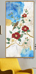现代花鸟图大理石纹装饰画玄关
