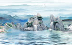 意境客厅山水画 tif分层